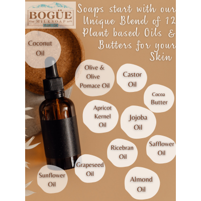 list of 12 organic oils in soap