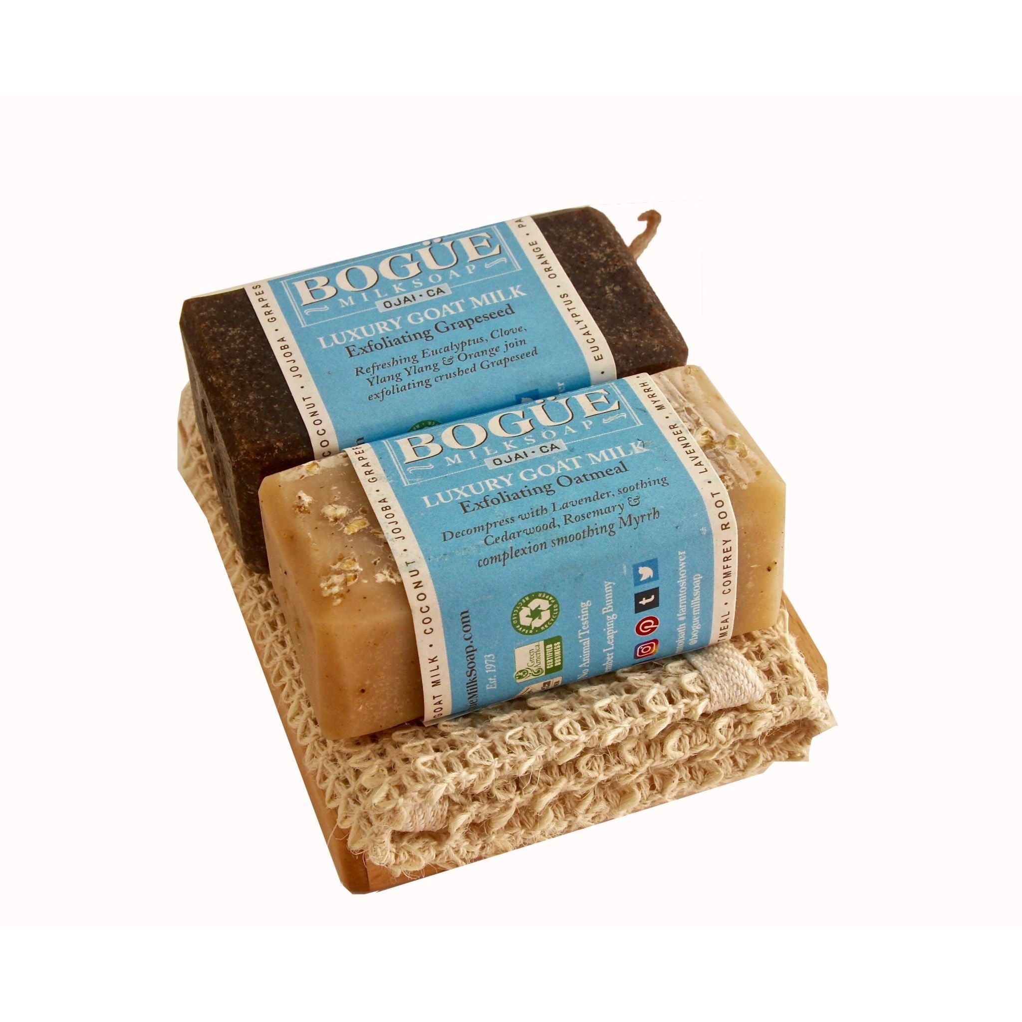 Goat Milk Soap Two Bar Giftset Exfoliating & Moisturizing No.27 Oatmeal & No.28 Trailblazer