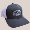 Grey snapback trucker hat from Bogue Milk Soap Ojai