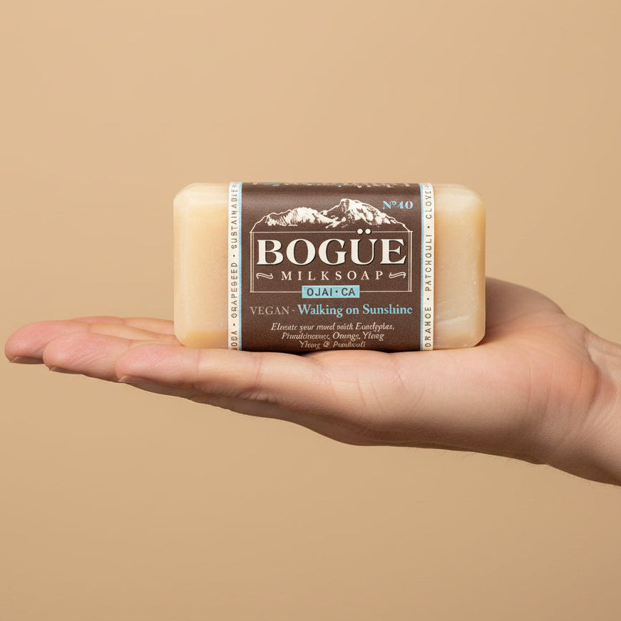 handmade organic coconut vegan soap in hand