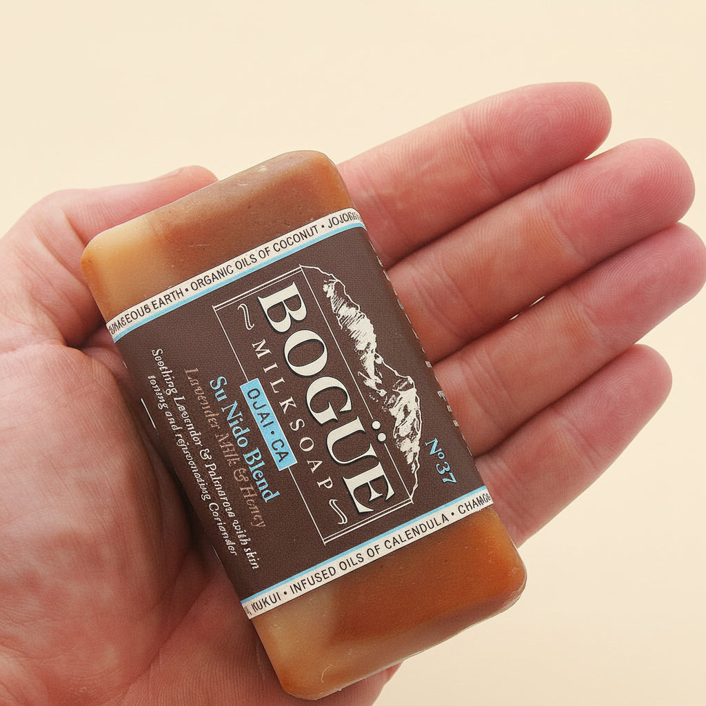 Lavender milk and honey soap in hand 5oz for size