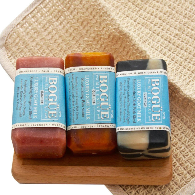 three goat milk moisturizing soap gift set