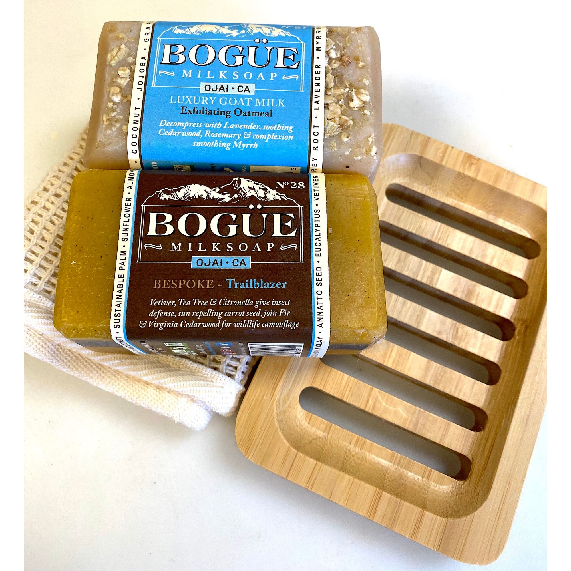 Goat Milk Soap Two Bar Giftset Exfoliating & Moisturizing No.27 Oatmeal & No.28 Trailblazer