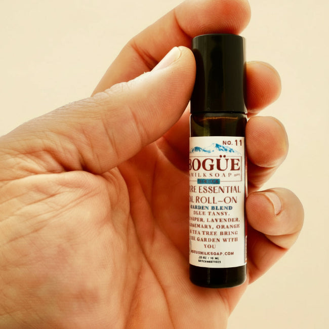 essential oil roll-on in hand for size