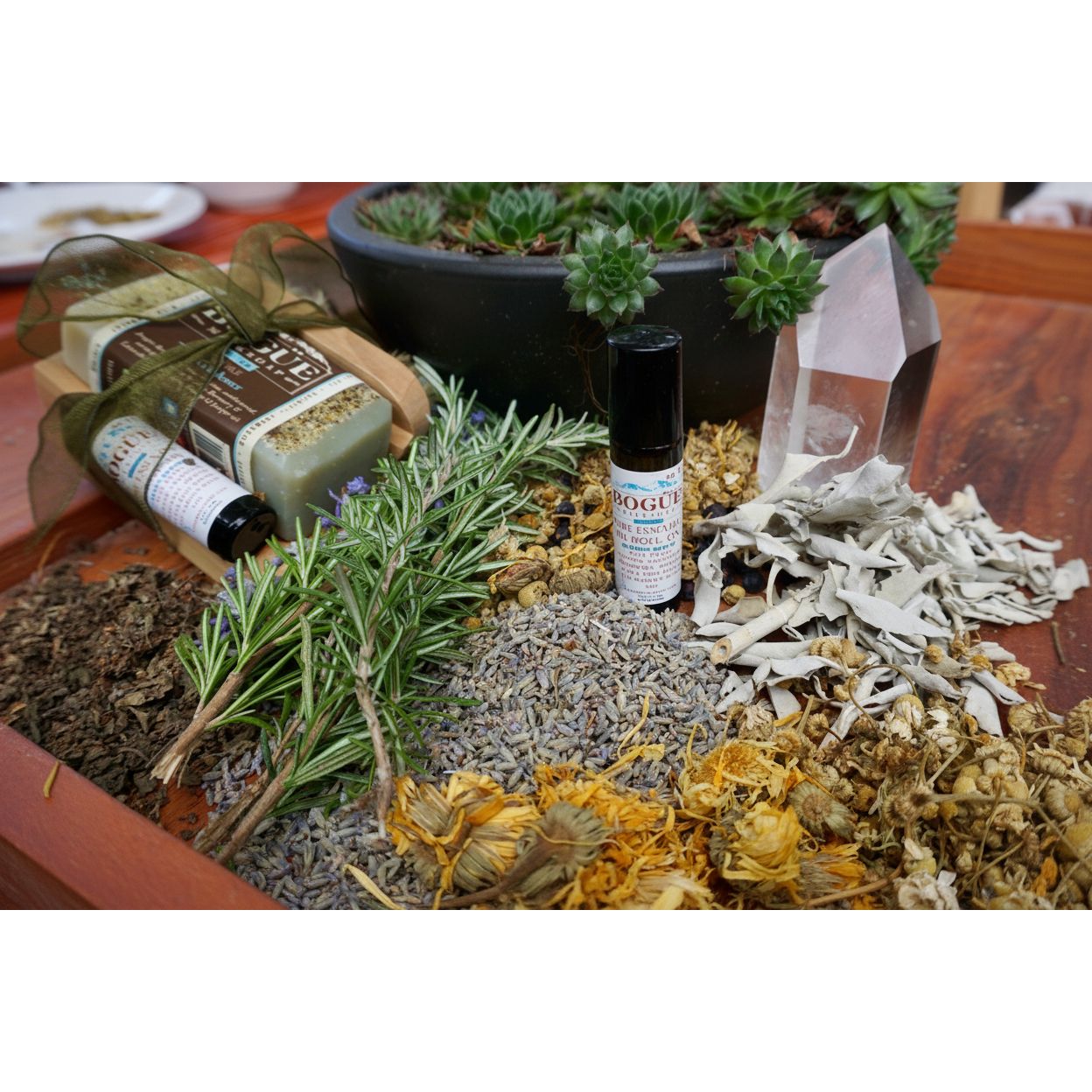 Gardener products of soap spray and roll-on with the botanicals in them