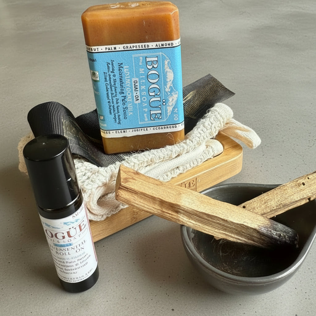 palo santo giftset with soap roll-on and smudge sticks