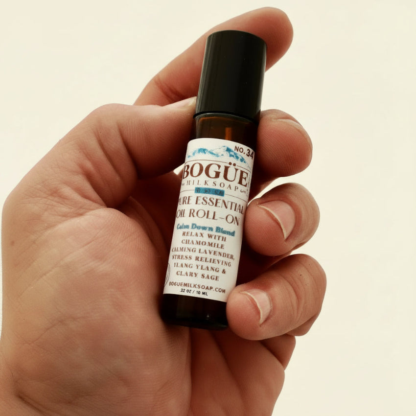 essential oil roll-on of chamomile in hand 10ml size