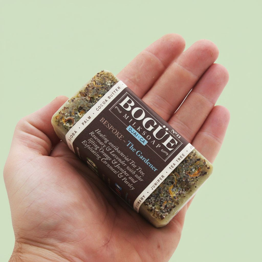 Gardeners organic soap large bar in hand for size