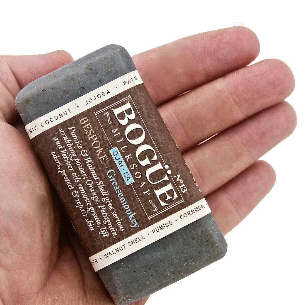 exfoliating chacoal soap in hand 5oz for size