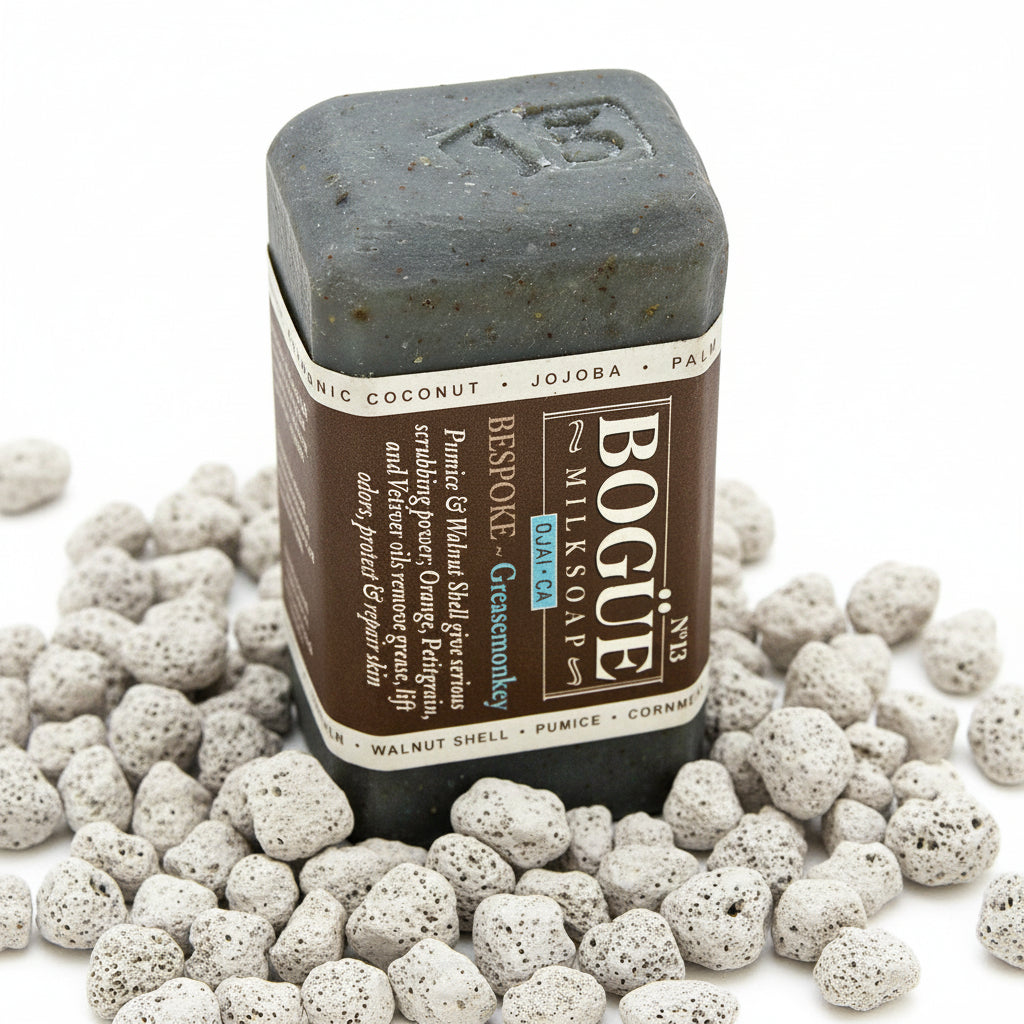 Soap with exfoliants and essential oils