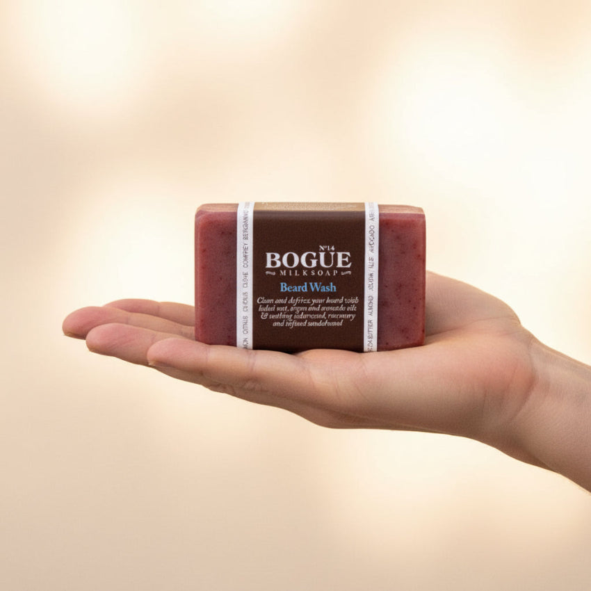 beard wash soap in hand for size