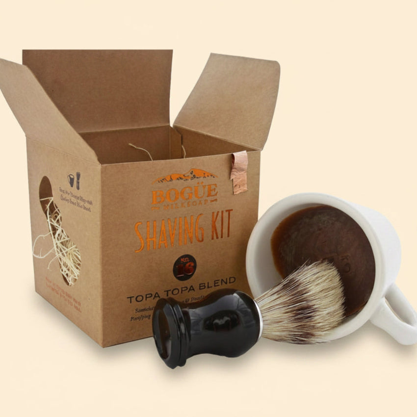 goat milk shaving soap kit out of box