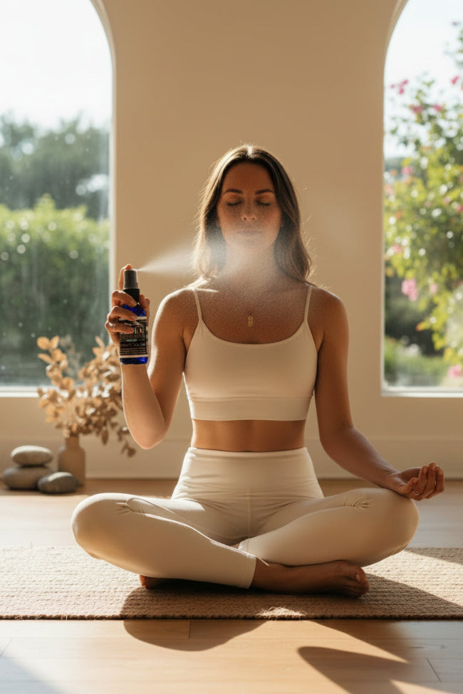 yoga breath awareness essential oil spray for the start of yoga class