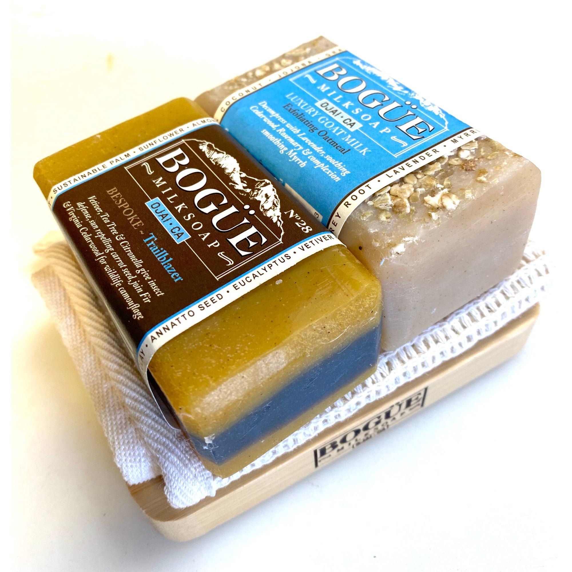 Goat Milk Soap Two Bar Giftset Exfoliating & Moisturizing No.27 Oatmeal & No.28 Trailblazer