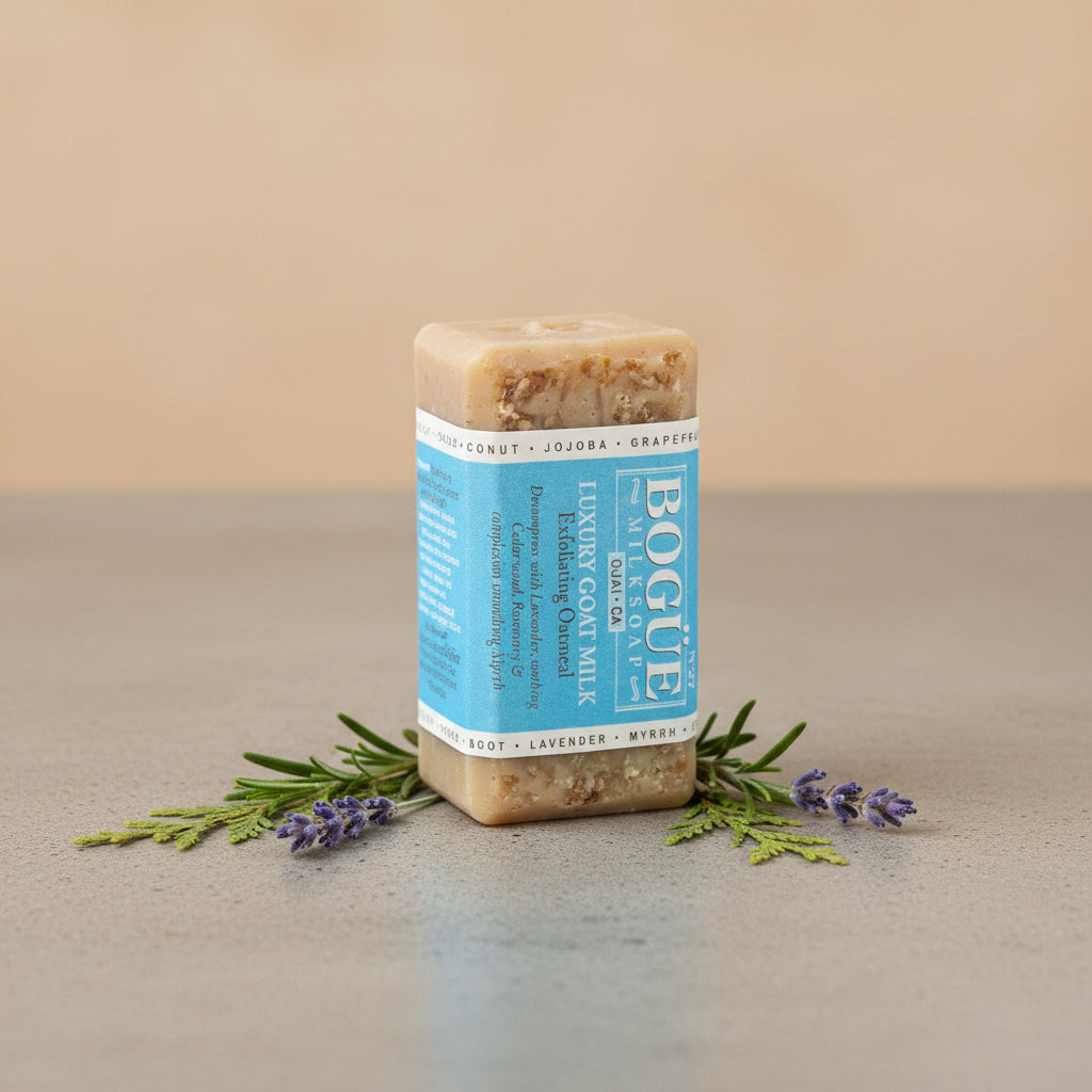 lavendar and cedarwood in oatmeal soap with rosemary
