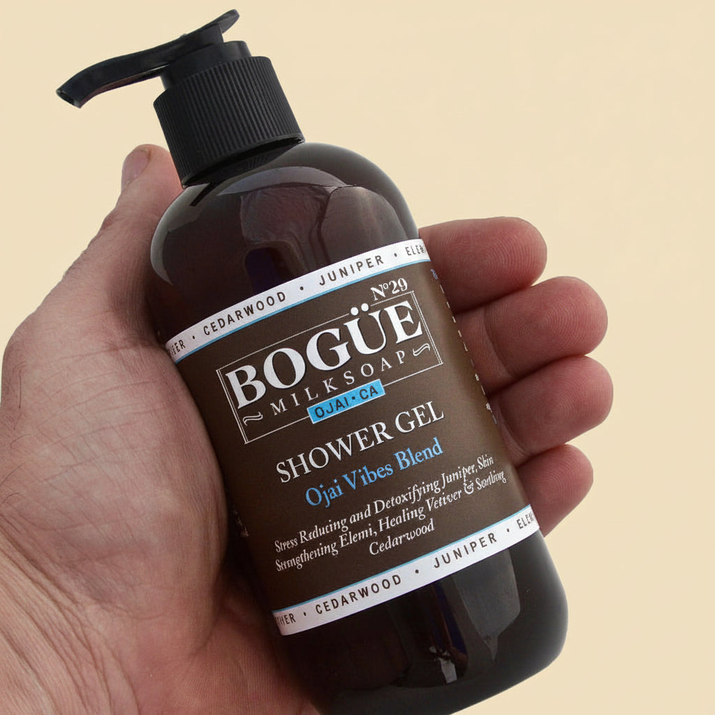 cedarwood shower gel in hand 8oz for size