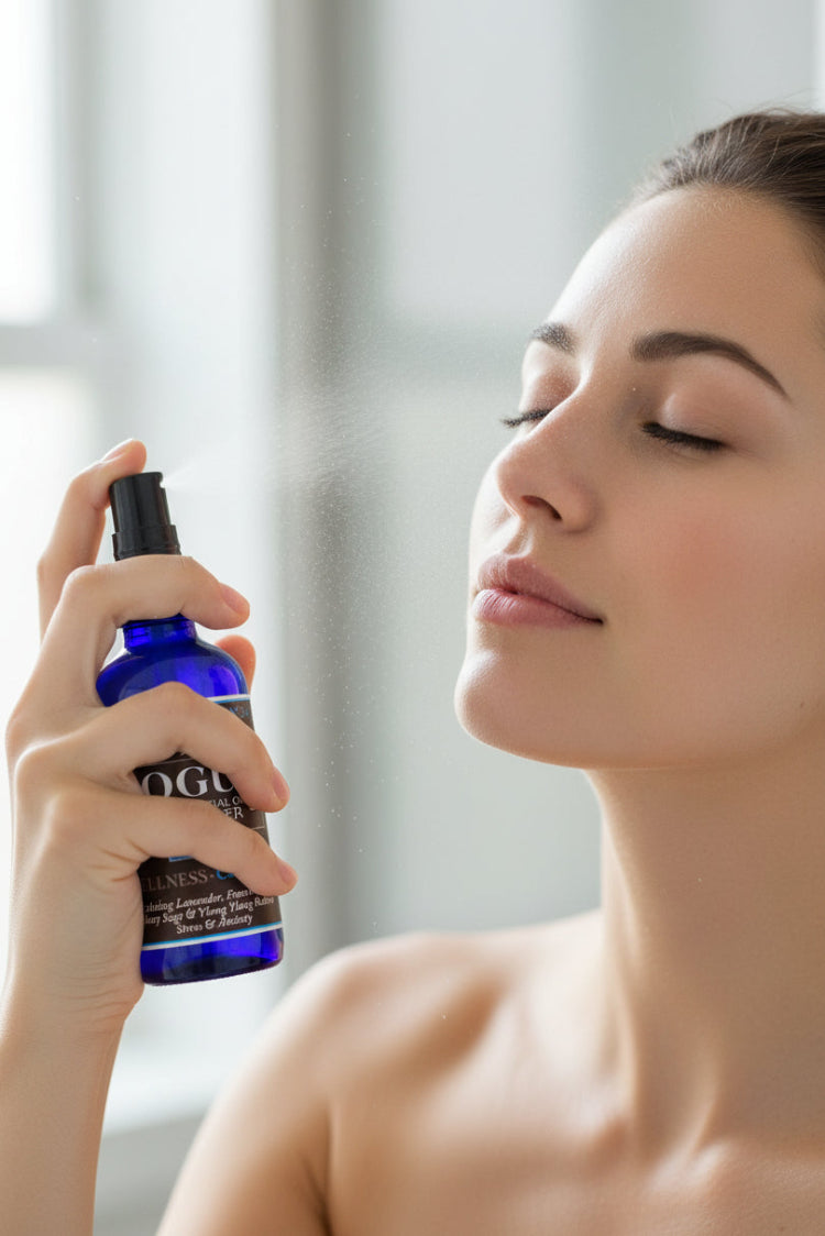 women calm down essential oil spray