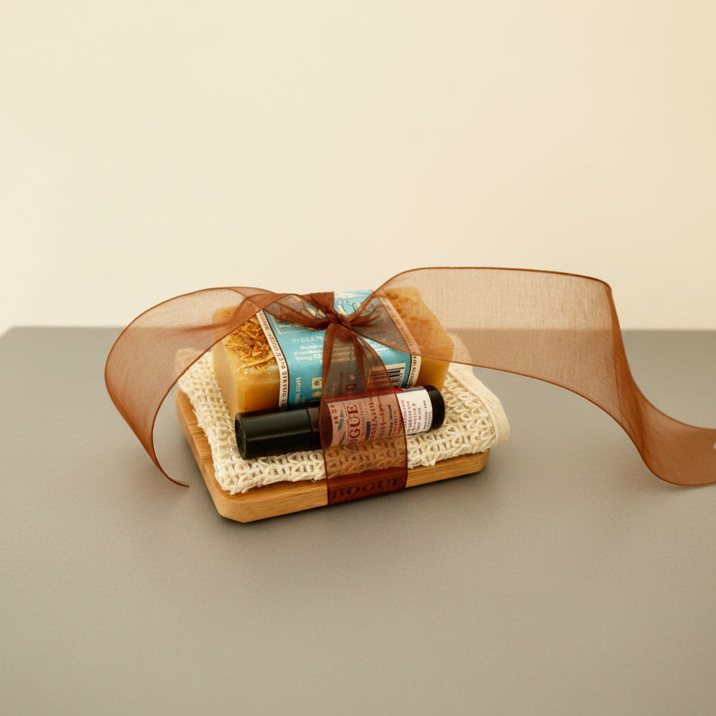 calm down giftset of soap and roll-on non soap dish with sisal cloth