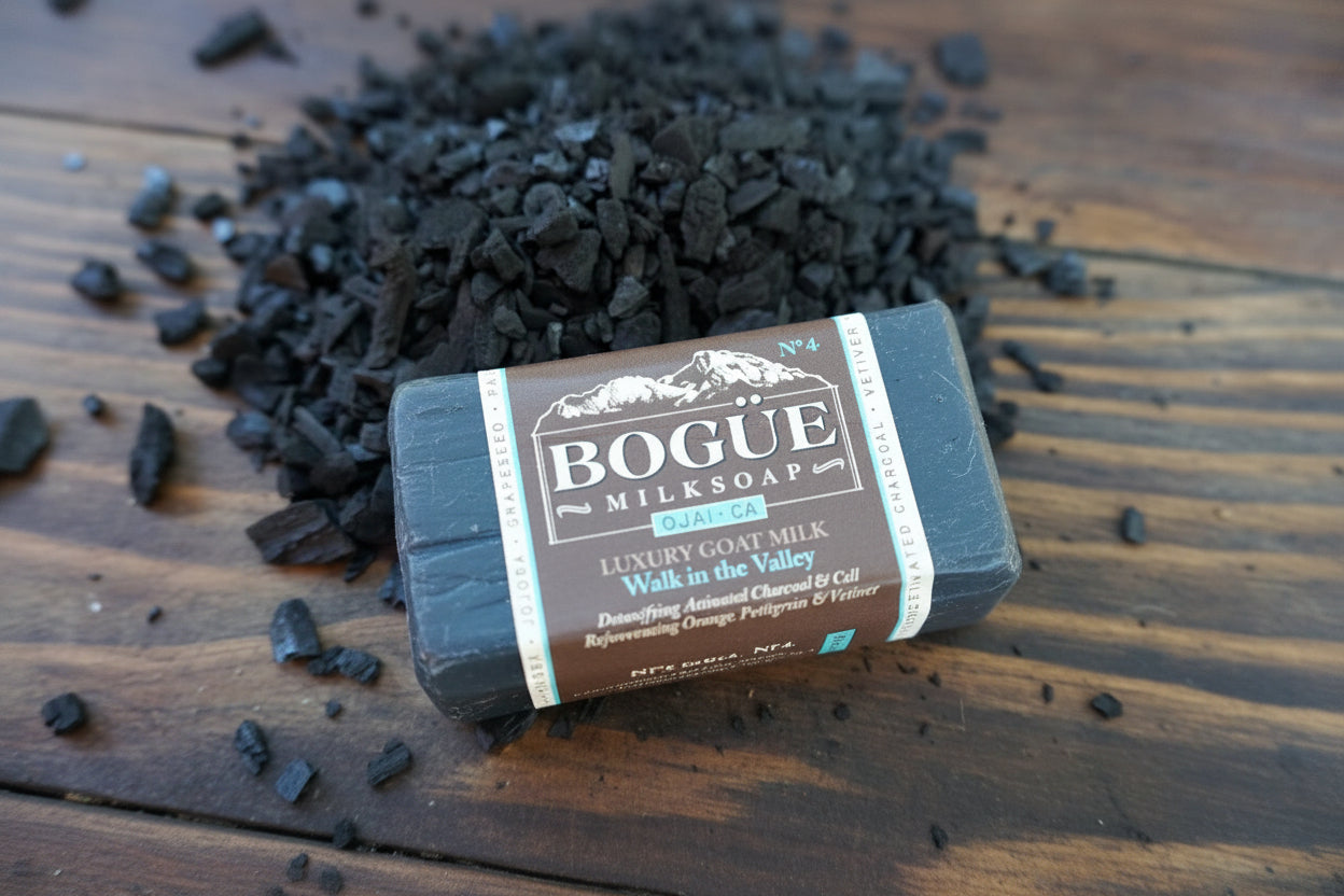 Vetiver luxury Goat Milk Soap – Walk in the Valley Blend with charcoal