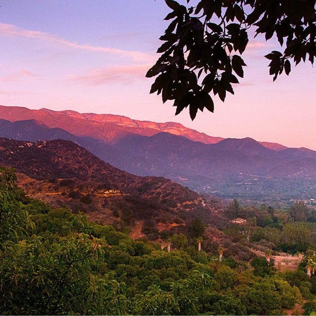 Pink moment sunset in Ojai Ca used for inspiration for soap colors