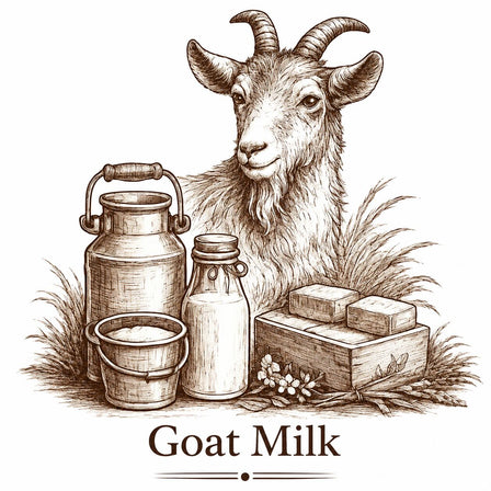 Goat with goat milk and goat milk soap