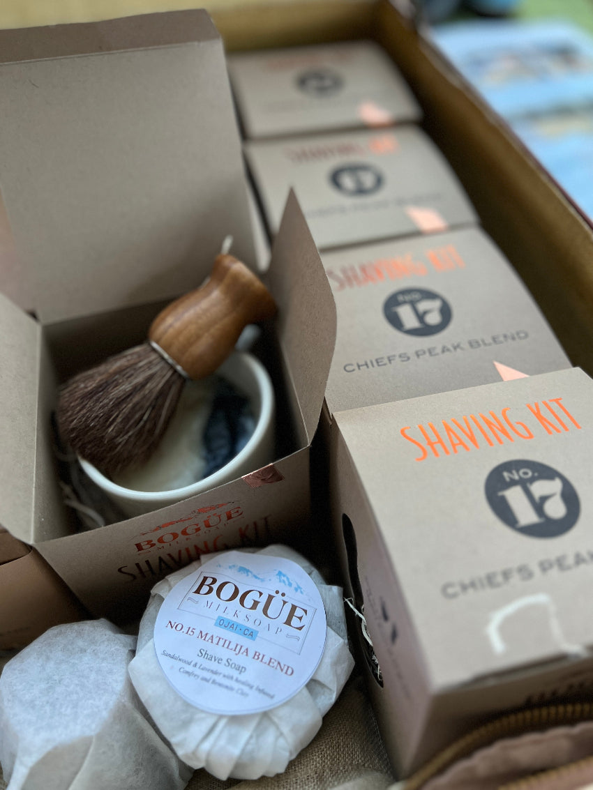 Shaving soap kits and refills