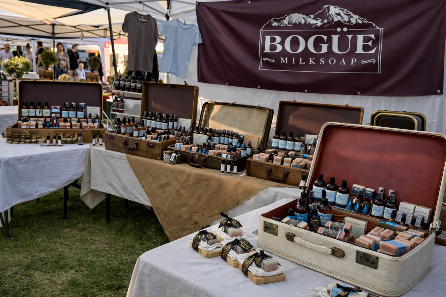 Bogue Milksoap selling handmade bath at farmer market