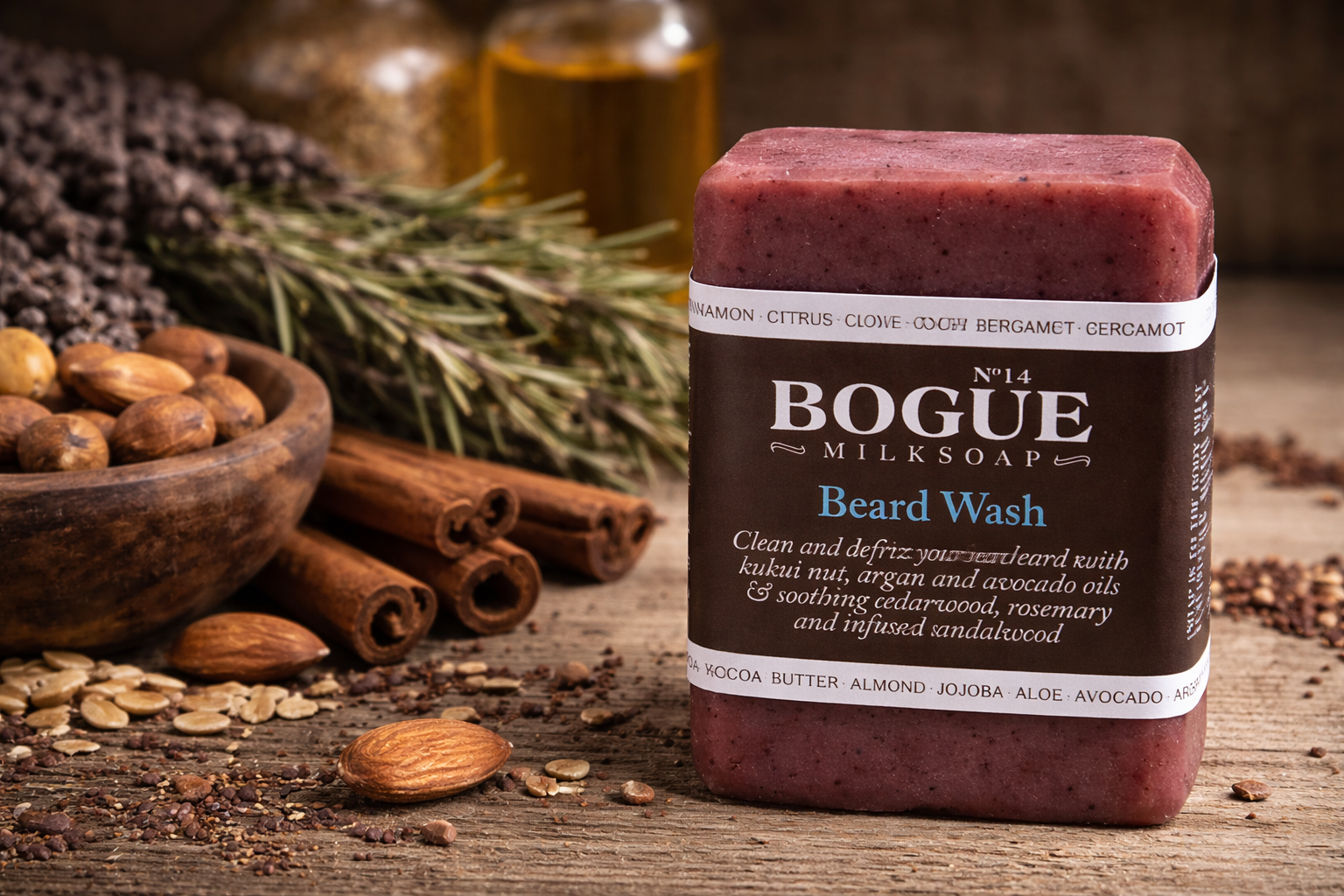 Cedarwood Beard Wash- Goat Milk Soap Bespoke No.14 Chiefs Peak Blend