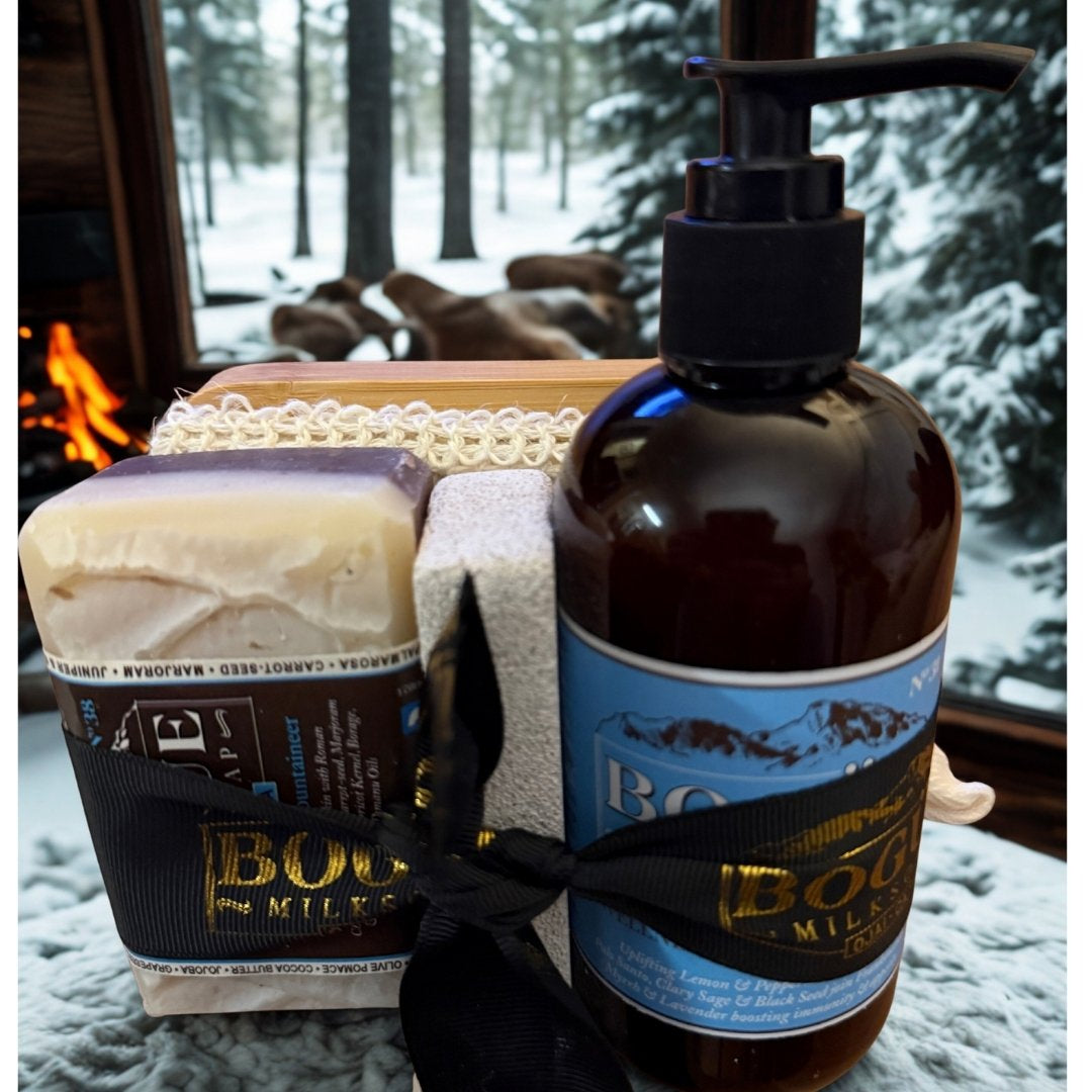 Soap and lotion giftset for dry cracked skin from the winter