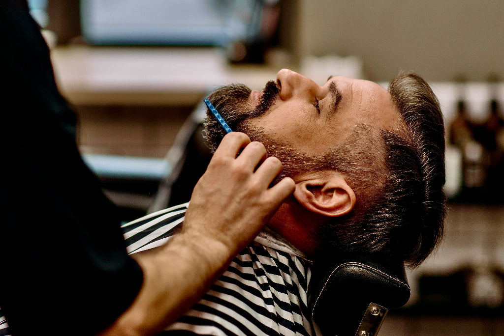 Bearded mens grooming or wet shave 