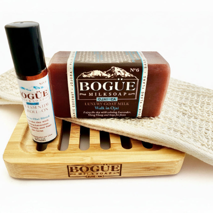 walk in Ojai lavender goat milk soap and essentia oil roll-on gift set