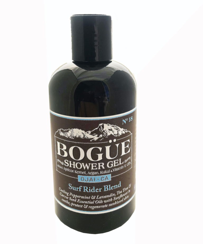 Organic Shower Gel with essential oils No18 BESPOKE Surf Rider Blend with cooling Peppermint & Tea tree, carrot seed & sunflower to protect & regenerate sun-kissed skin