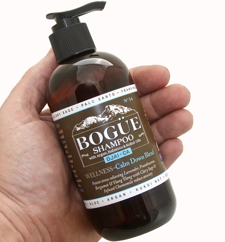 Handmade Organic Shampoo Bogue WELLNESS No.34 Calm Down Blend with added Argan & Kukui oils Relieve Stress with Calming Chamomile & Lavender with Frankincense, Clary Sage & Ylang Ylang