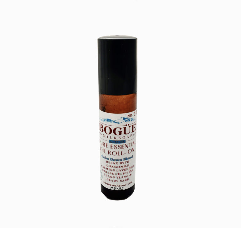 Pure Essential Oil Roll-On Bogue WELLNESS No.34  Calm Down Blend- Relieve Stress with Calming Chamomile & Lavender with Frankincense, Clary Sage & Ylang Ylang